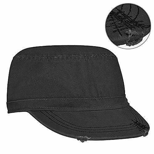 

cadet army cap basic everyday military style ripped hat - deluxe washed chino cotton