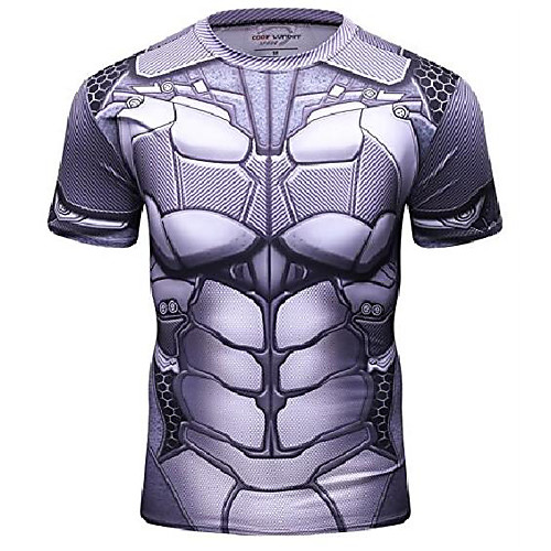 

men's bat hero shirt sports fitness t-shirt party/cosplay short sleeve (l)