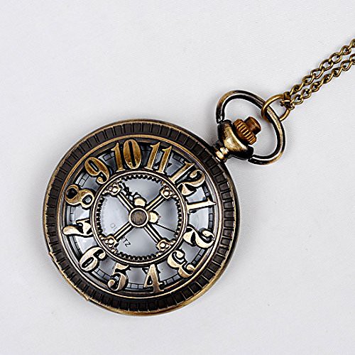 

classical staly mechanical hand-wind pocket watch antiqued bronze for men and women, (8038)