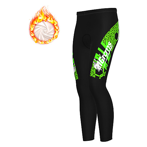 

21Grams Men's Cycling Tights Cycling Pants Winter Fleece Polyester Bike Tights Padded Shorts / Chamois Pants Thermal Warm Fleece Lining Breathable Sports Yellow / Dark Green / Blue Mountain Bike MTB