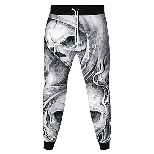 

Men's Sporty Outdoor Slim Daily Pants Sweatpants Pants 3D Full Length Patchwork Drawstring White Black Dusty Rose / Elasticity