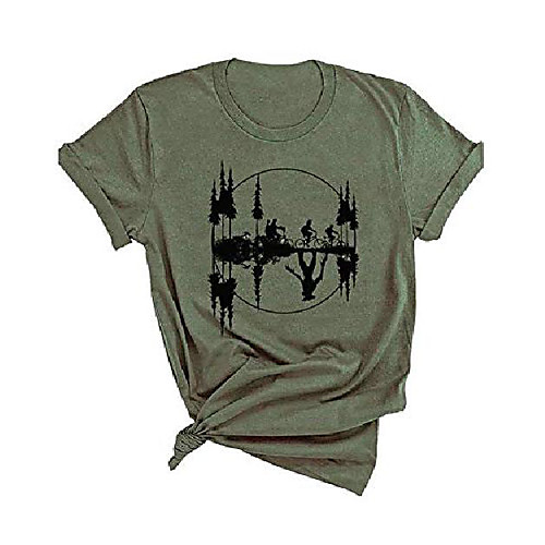 

womens the upside down t-shirt vintage retro 80s novelty funny graphic tees green