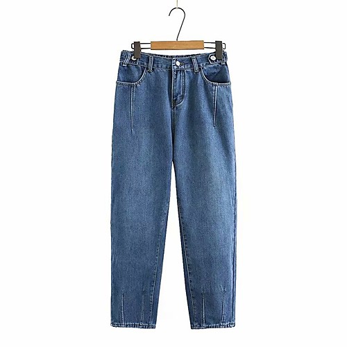 

Women's Sporty Outdoor Plus Size Cotton Loose Daily Casual Pants Pants Solid Colored Full Length Classic Pocket Blue Navy Blue Gray