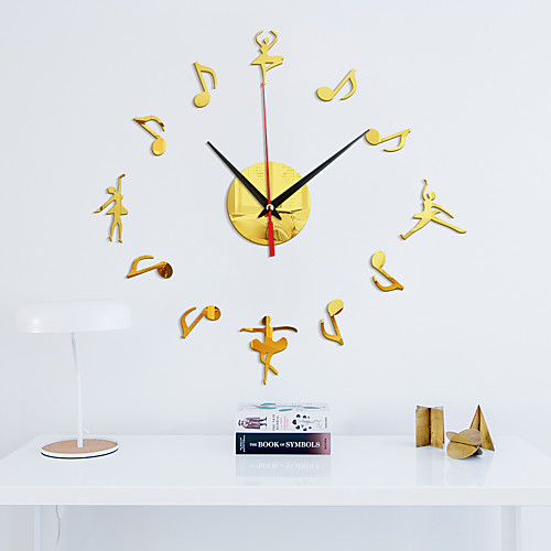 

New Clock Ballet Watch Wall Clocks 3d Diy Acrylic Mirror Stickers Home Decoration Living Room Quartz Needle