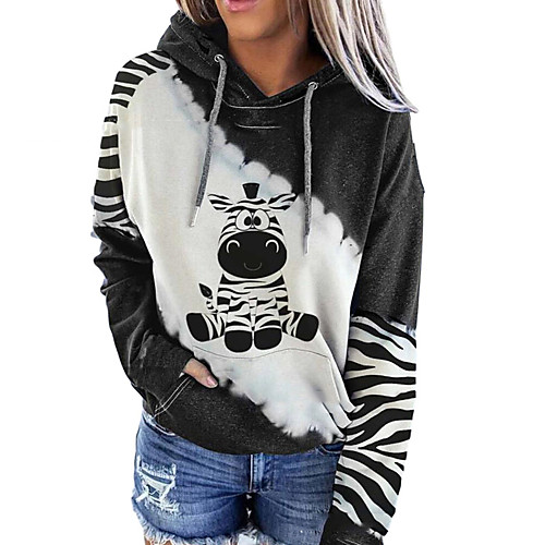 

Women's Pullover Hoodie Sweatshirt Graphic Character Animal Front Pocket Daily Going out Casual Streetwear Hoodies Sweatshirts Loose Black Blushing Pink Gray