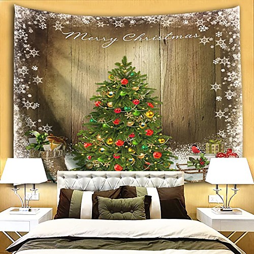 

Christmas Santa Claus Holiday Party Wall Tapestry Art Decor Blanket Curtain Picnic Tablecloth Hanging Home Bedroom Living Room Dorm Decoration Christmas Tree Polyester Views