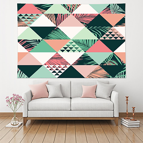 

Bohemian Boho Wall Tapestry Art Decor Blanket Curtain Picnic Table Cloth Hanging Home Bedroom Living Room Decoration Polyester Geometric Triangle Plant Leaf