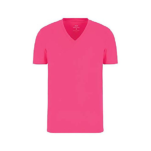 

men exchange men's pima jersey short sleeve v-neck t-shirt, pink peacock, m