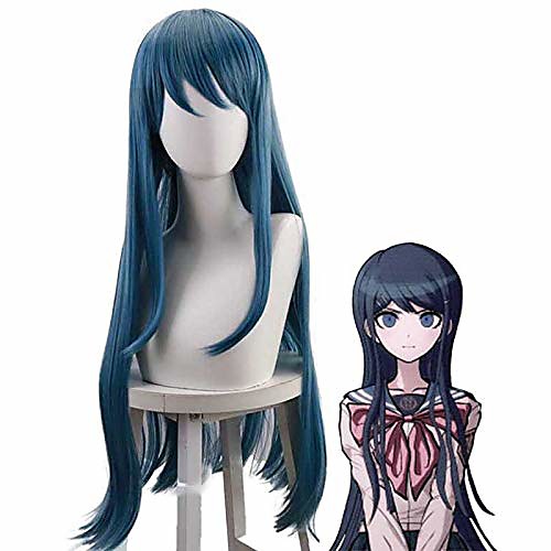 

chabashira tenko cosplay wig, anime danganronpa maizono sayaka costume long hair (blue)