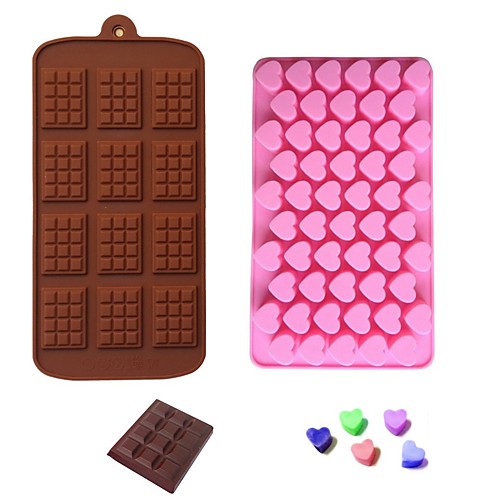 

2sets Silicone Non-stick Chocolate Cake Love Heart Shaped Mold Bakeware Baking Jelly Ice Heart Mould Baking Gadgets