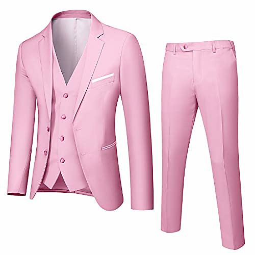 

men's custom made pink bridegroom wedding tuxedo suit pants vest tie set tailored