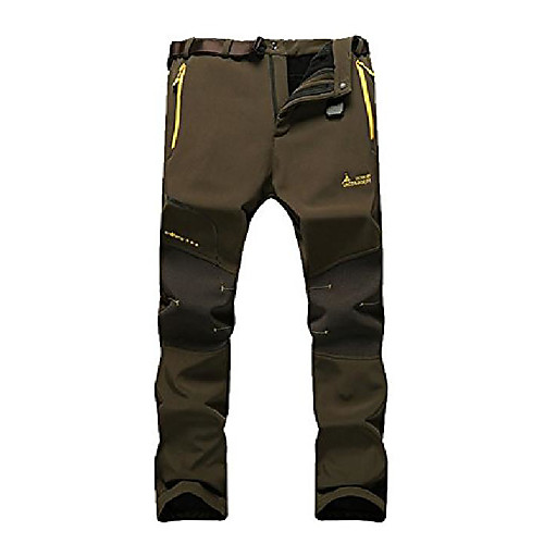 

men's outdoor waterproof softshell fleece snow pants army green 34