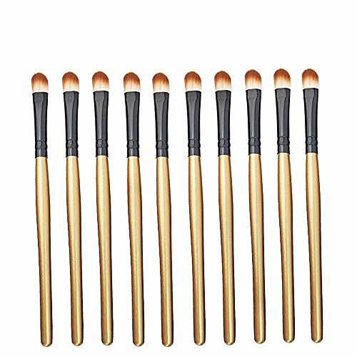 

50pcs professional eyeshadow brush eye decorative brushes, 5 bags in 1 pack, 10pcs/bag (color : brown black)