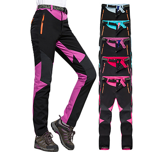 

Women's Hiking Pants Softshell Pants Winter Outdoor Thermal Warm Windproof Breathable Stretchy Fleece Softshell Pants / Trousers Bottoms Blue Purple Red Fuchsia Light Blue Camping / Hiking Hunting