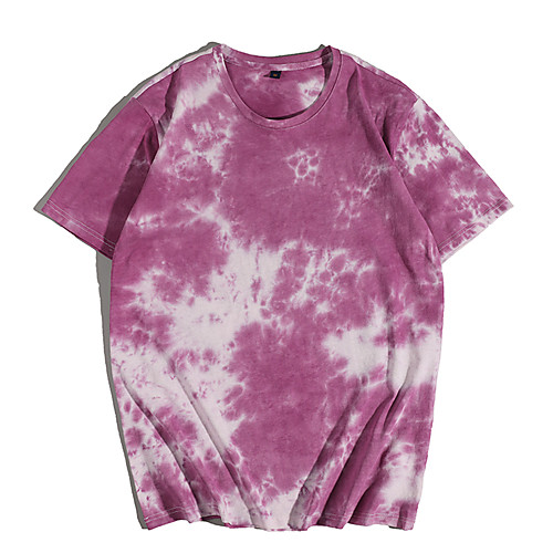 

Men's Tee / T-shirt Tie Dye Crew Neck Color Block Sport Athleisure T Shirt Top Short Sleeves Breathable Soft Comfortable Exercise & Fitness Everyday Use Casual Daily Outdoor