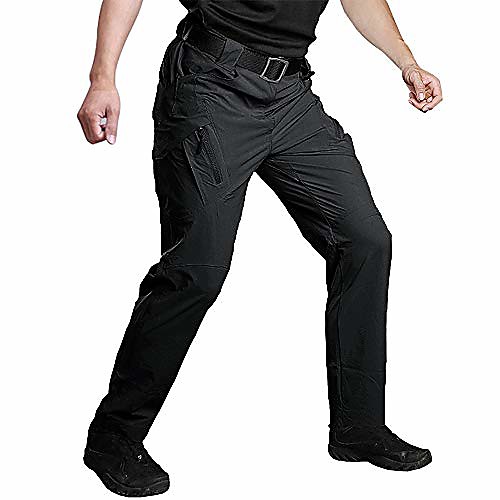 

men's outdoor work quick dry military tactical pants slim fit hiking pants mens lightweight cargo pants black 34
