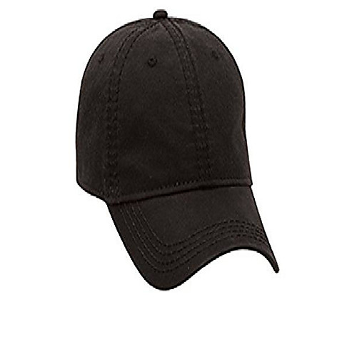 

superior garment washed cn twill w/ heavy contrast stitching low profile pro style caps - black - by thetargetbuys