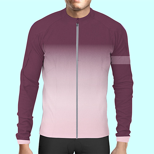 

CAWANFLY Men's Long Sleeve Cycling Jersey Violet Bike Jersey Top Mountain Bike MTB Road Bike Cycling Quick Dry Sports Clothing Apparel / Stretchy