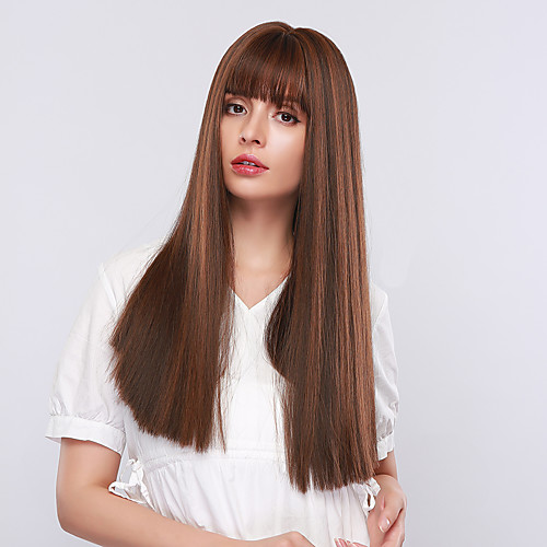 

Synthetic Wig / Bangs Curly / Water Wave Style Side Part Capless Wig Grey Synthetic Hair 18 inch Women's Cosplay / Women / Synthetic Dark Gray Wig Long Cosplay Wig