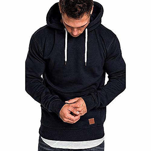 

men's sweater jumper hoodie sweatshirt pullover longsleeve tops sport outwear tracksuits(a navy,2xl)