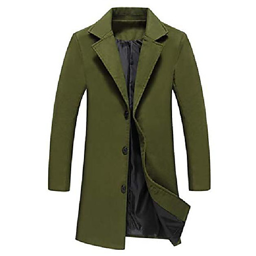 

trench coat blend business winter mid length pea coat army green us 3xl