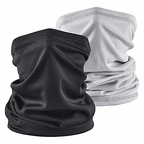 

sun uv protection neck gaiter bandana face cover scarf headwear headband men/women for fishing cycling running(2pcs blacklightgray)