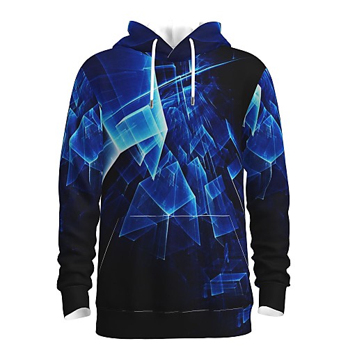

Men's Pullover Hoodie Sweatshirt Print Graphic 3D Front Pocket Daily 3D Print 3D Print Casual Hoodies Sweatshirts Blue