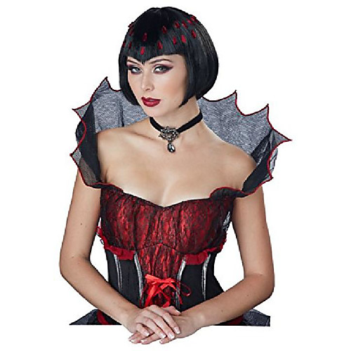 

women's countess bloodstone wig, black, one size