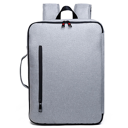 

Men's Oxford Functional Backpack Large Capacity Waterproof Zipper Solid Color Daily Office & Career Backpack Gray