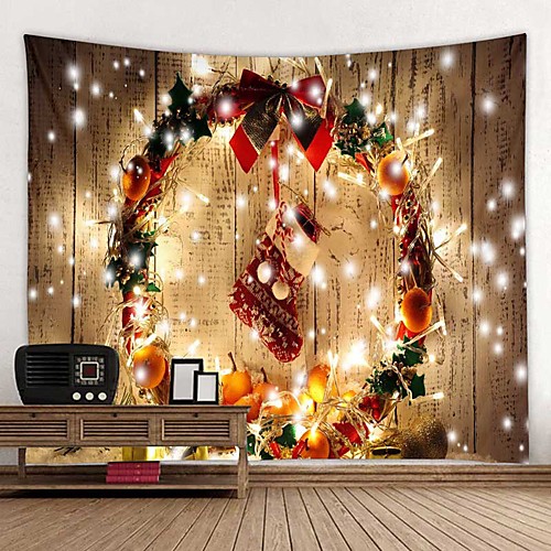 

Christmas Santa Claus Holiday Party Wall Tapestry Art Decor Blanket Curtain Picnic Tablecloth Hanging Home Bedroom Living Room Dorm Decoration Christmas Gift Polyester Views