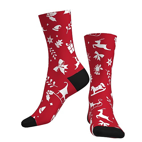 

Crew Socks Compression Socks Calf Socks Athletic Sports Socks Cycling Socks Women's Men's Bike / Cycling Breathable Soft Comfortable 1 Pair Graphic Christmas Santa Claus Cotton Red S M L / Stretchy