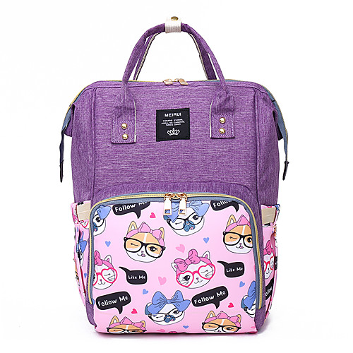 

Women's Bags Oxford Cloth Diaper Bag Commuter Backpack Top Handle Bag Zipper Solid Colored Solid Color Plain Daily Backpack Handbags Black Blue Purple Red