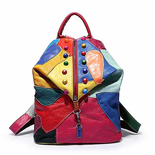 

Women's Bags PU Leather Soft School Bag Rucksack Commuter Backpack Colorful Casual Traveling Outdoor Backpack Screen Color Black