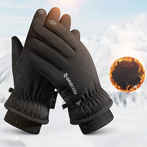 

Winter Bike Gloves / Cycling Gloves Touch Gloves Anti-Slip Waterproof Windproof Warm Full Finger Gloves Sports Gloves Fleece Black for Adults' Outdoor Exercise Cycling / Bike