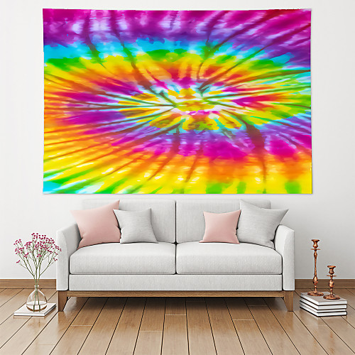 

Wall Tapestry Art Decor Blanket Curtain Hanging Home Bedroom Living Room Decoration Polyester Blue Tie Dye