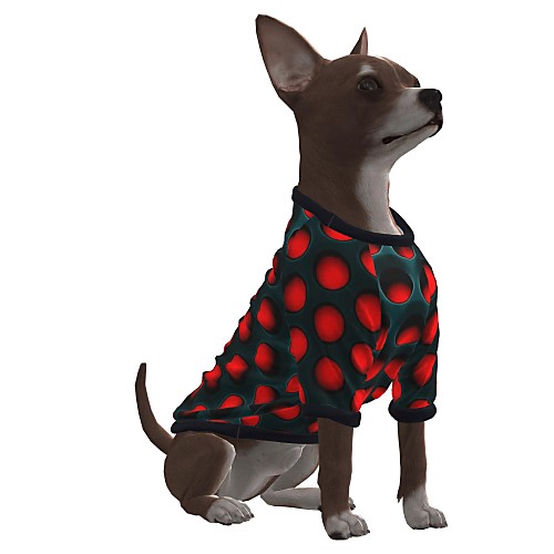 

Dog Shirt / T-Shirt Graphic Optical Illusion 3D Print Exaggerated Casual / Daily Dog Clothes Puppy Clothes Dog Outfits Breathable Red Costume for Girl and Boy Dog Polyster S M L XL