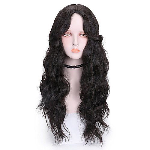 

Synthetic Wig Curly Middle Part Wig Long Light Brown Brown Black Purple Synthetic Hair 24 inch Women's Cool Fluffy Brown Purple