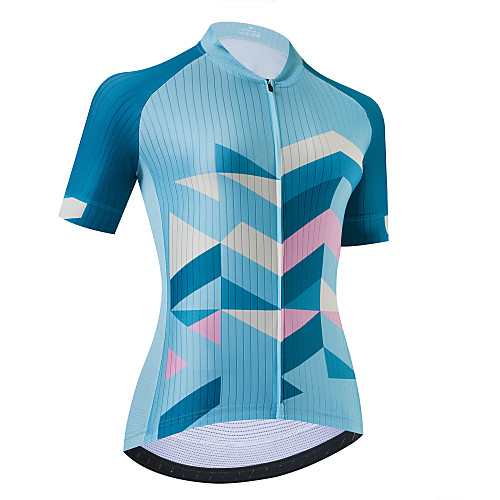 

21Grams Women's Short Sleeve Cycling Jersey Sky Blue Stripes Bike Jersey Top Mountain Bike MTB Road Bike Cycling Breathable Quick Dry Sports Clothing Apparel / Stretchy / Athletic