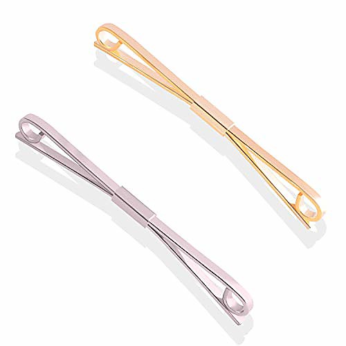 

2pcs gold silver brass collar bar necktie shirt tie clips collar stays pin for men (strip)