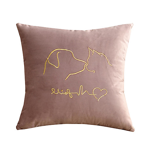 

Lisi Velvet Solid Color Gold Line Embroidery Macaron Color System Pillow Case Cover Living Room Bedroom Sofa Cushion Cover