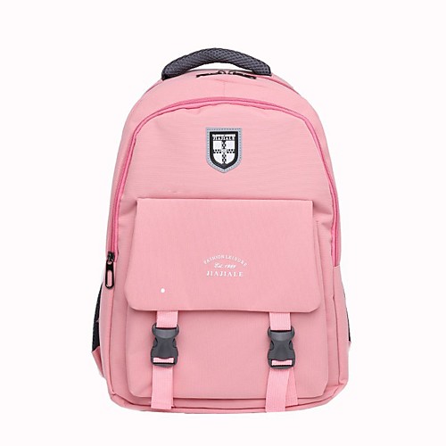 

Women's Canvas School Bag Rucksack Commuter Backpack Large Capacity Lightweight Buttons Solid Color Sports & Outdoor Daily Backpack Black Blue Yellow Blushing Pink