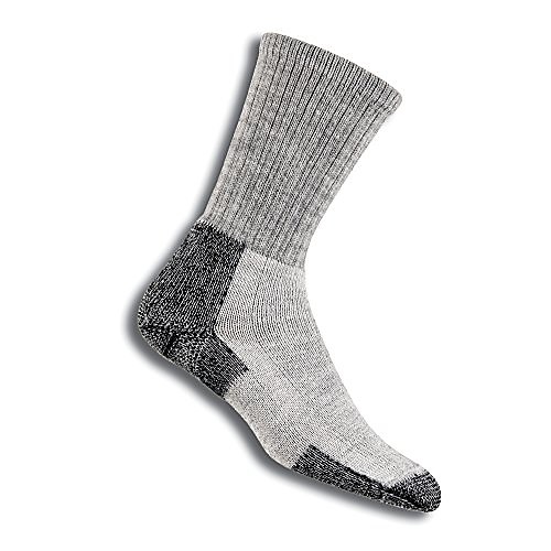 

thorlos unisex klt hiking thick padded crew sock, grey, medium