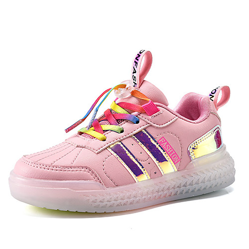 

Boys' Girls' Sneakers LED Shoes PU Light Up Shoes Little Kids(4-7ys) Big Kids(7years ) Daily Walking Shoes LED White Black Blue Fall Spring