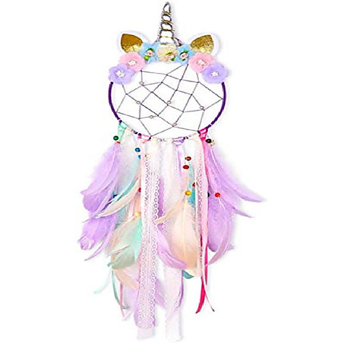 

Boho Dream Catcher Handmade Gift Wall Hanging Decor Art Ornament Craft Unicorn Flower 7220cm for Kids Bedroom Wedding Festival