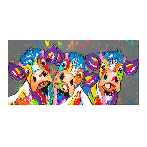 

Oil Painting Hand Painted Horizontal Abstract Pop Art Modern Stretched Canvas