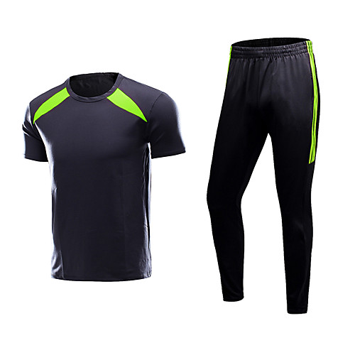 

Men's Patchwork Tracksuit Activewear Set Athletic Athleisure Short Sleeve 2pcs Breathable Quick Dry Moisture Wicking Fitness Gym Workout Running Walking Jogging Sportswear Normal Outfit Set Clothing