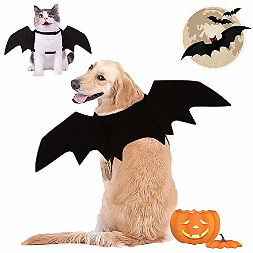 

dog halloween costumes, cat dog bat costume wings pet bat wings for small medium and large dog, cat dog costume funny cat apparel, cosplay clothes, cool dog outfits (m)