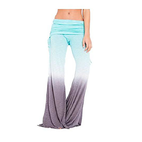 

women's yoga pants flares fashion soft tie-dye trousers stretchy wide leg palazzo lounge pants gray