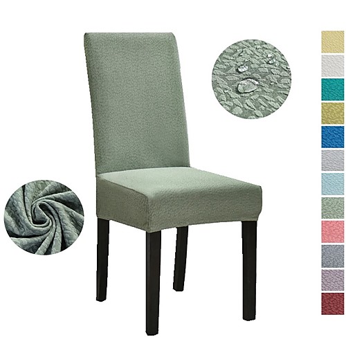 

1 Piece Solid Color Stretch Removable Washable Short Dining Chair Covers, WaterProof Thickening Spandex Fabric ,Dining Room Chair Protector Seat Slipcover for Hotel,Banquet,Wedding,Party
