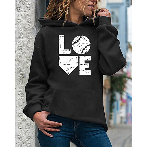 

Women's Pullover Hoodie Sweatshirt Graphic Text Letter Daily Casual Hoodies Sweatshirts White Black Purple